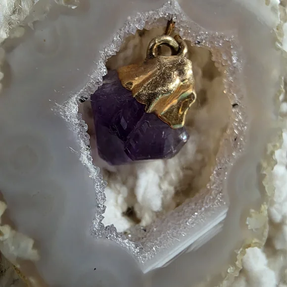 Crystal Pendant with Amethyst Accent - Picture 5 of 5